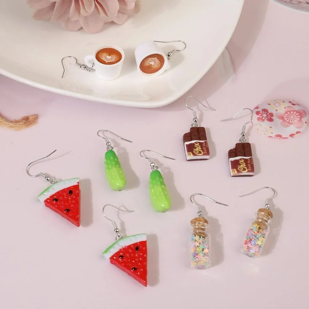 36 Pairs Resin Drop Dangle Earrings Set Fun Cute Fashion Teen Women Jewelry - Picture 4 of 8
